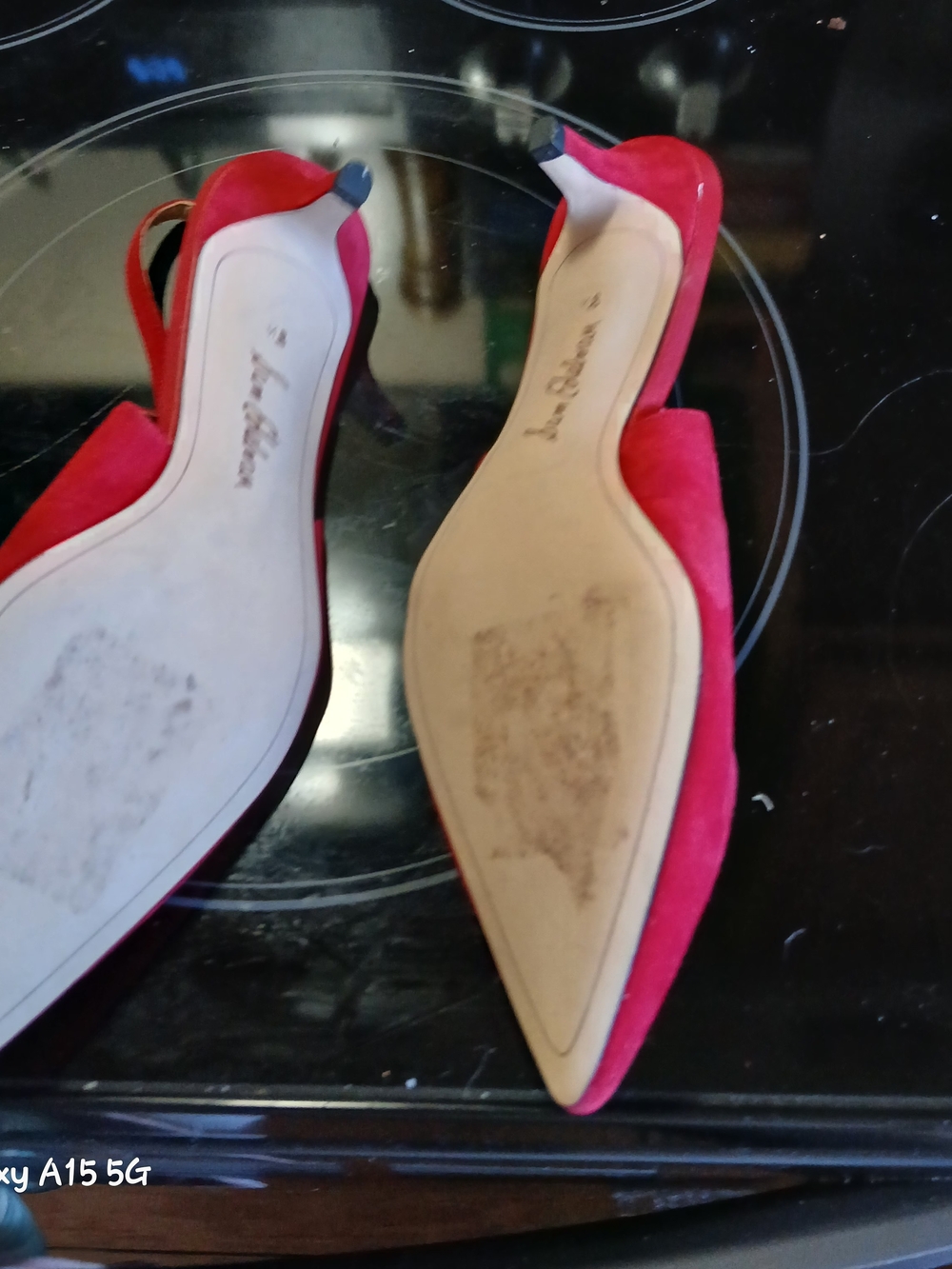 Sam Edelman Red Suede Bianka Slingback Kitten Heels - Picture 2 of 6